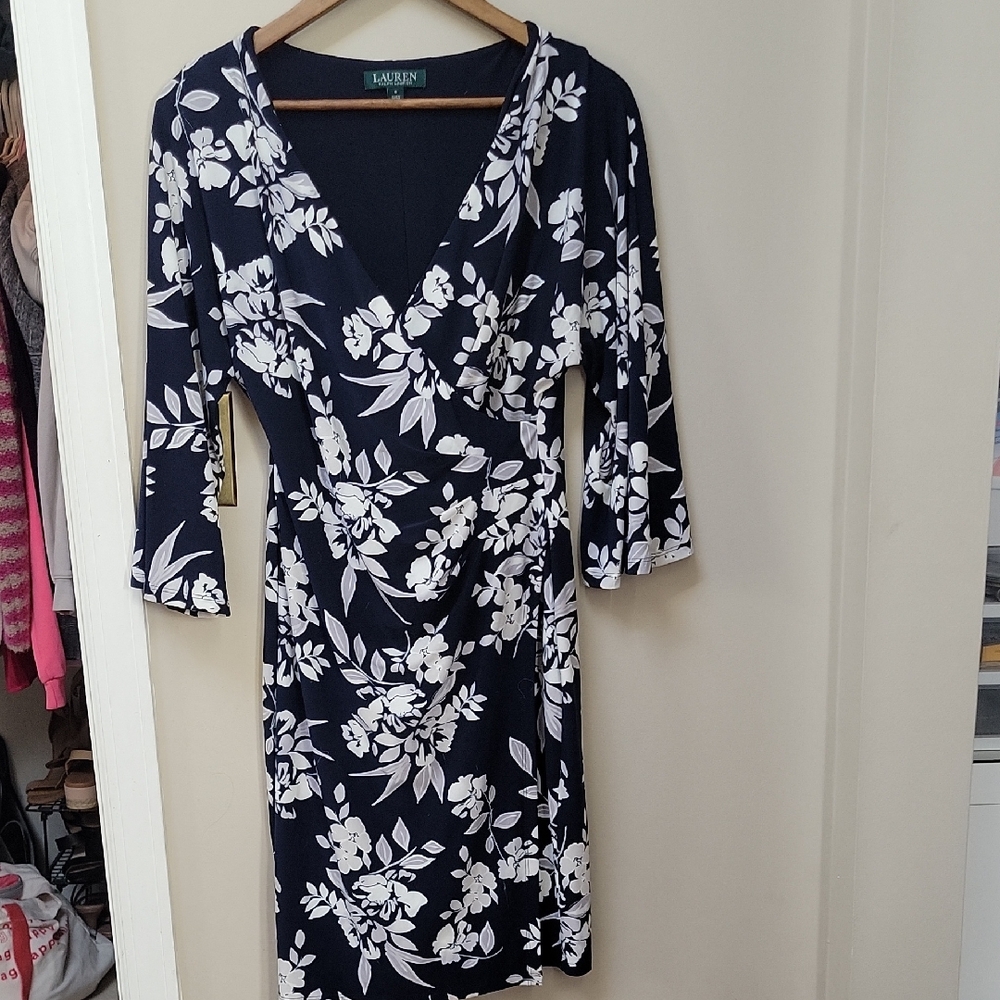 Polo Ralph Lauren Black and White Floral Dress